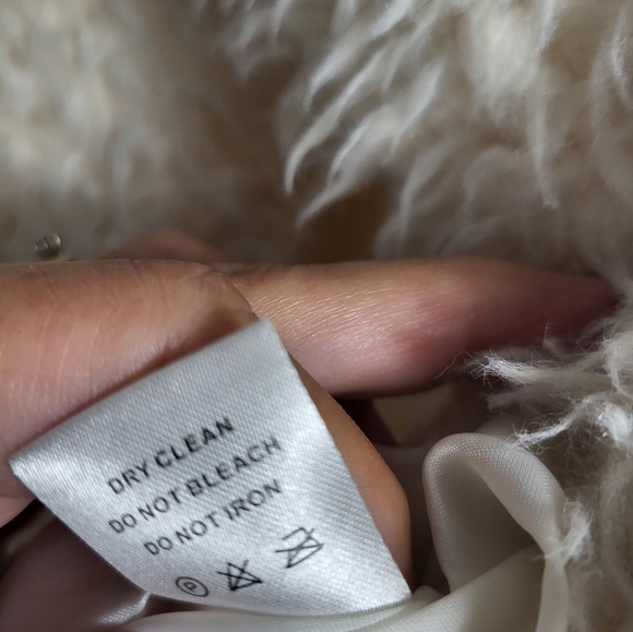 Tacera off white fluffy lined crop jacket women's XL  #2314 - Picture 3 of 6